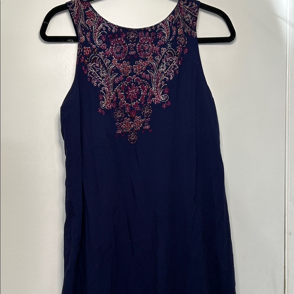 Xhilaration Navy and Purple Mini Dress Tunic Size M